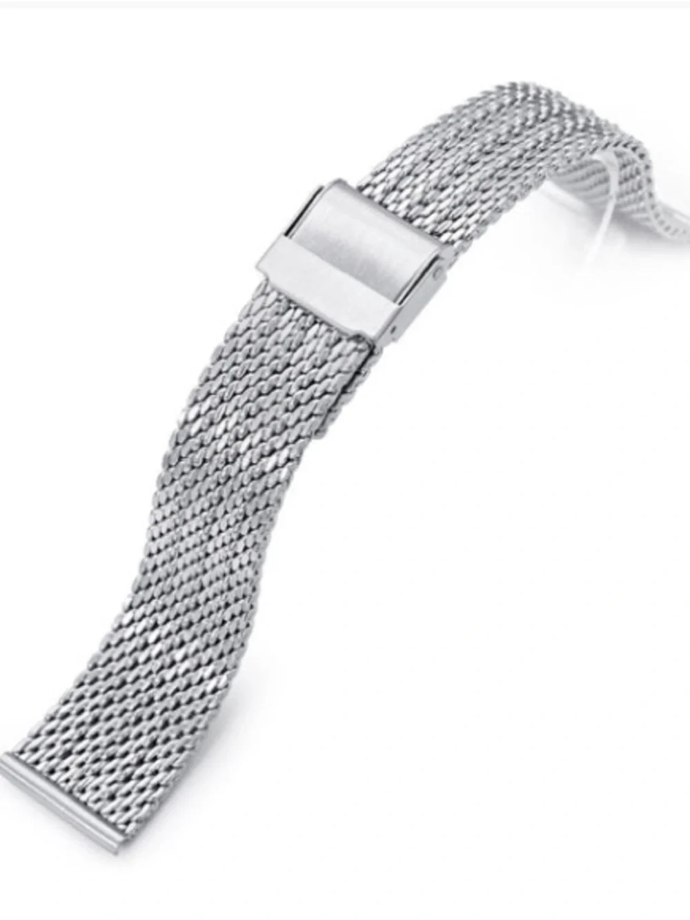 Strapcode MiLTAT Milanese 20mm Bony Wire Mesh Watch Band Strap - Brushed